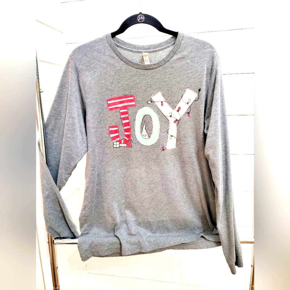 Christmas "Joy" T-shirt Women's Size L Bella Canvas